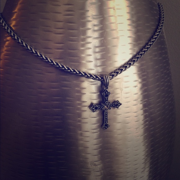 Silver cross necklace