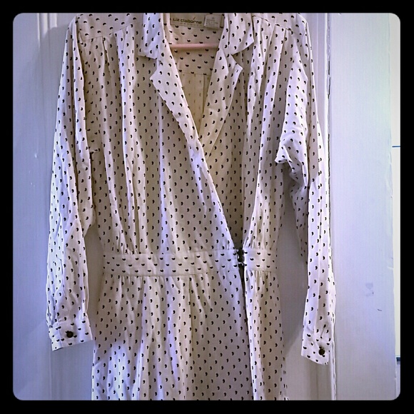 Vintage Liz Claiborne Silk Faux Wrap Dress