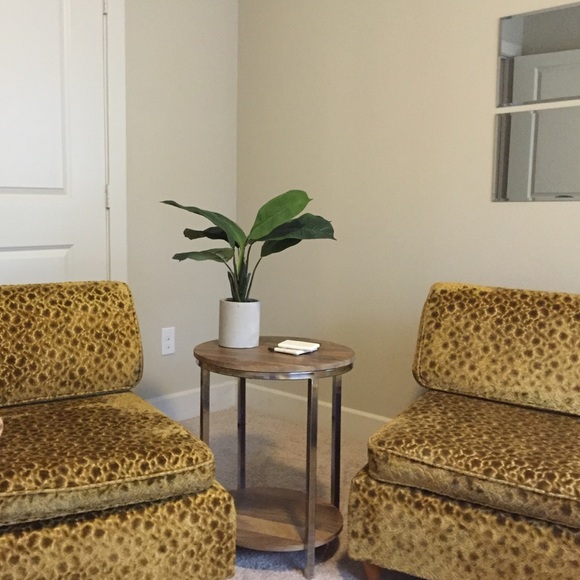 Round Modern wood accent table