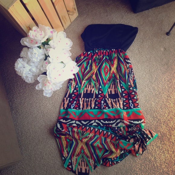 Strapless Hi-Low Dress