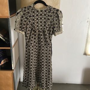 Vintage Mayle size 2 brown/white print dress