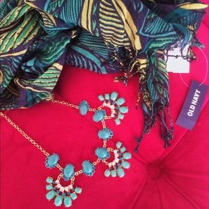 ✨SOLD✨ Old Navy Print Scarf w FREE Bauble Necklace