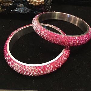 Ombré pink bangle set