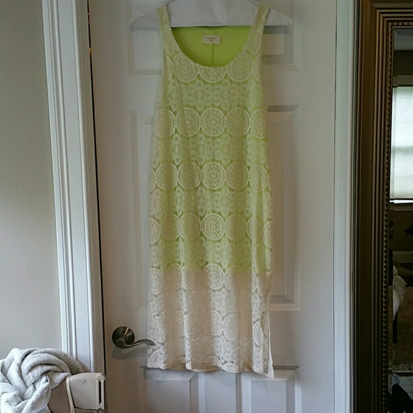 Everly Dresses & Skirts - Everly lace dress with bright yellow/green slip