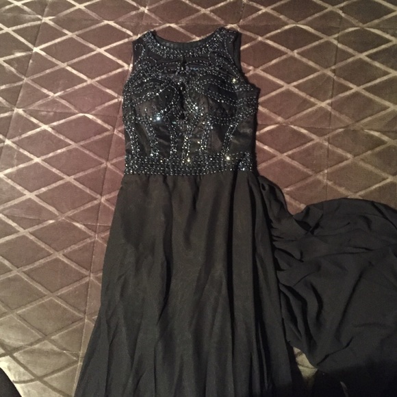 DARK navy prom dress