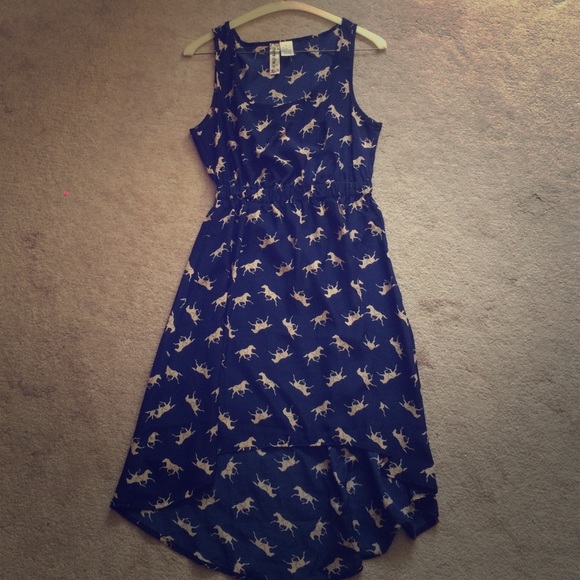 A high low dress with super cute horses on it!