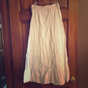 White maxi flowy wrap skirt