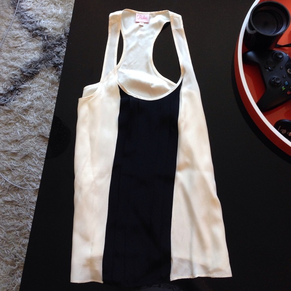 Parker silk pleated tank top