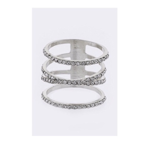 Dina Aziza Jewelry - New Last 1 Beautiful Dainty Spiral Crystal  Ring