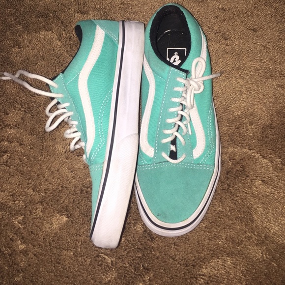 Teal old school Vans (Woman's S 8 Men's 6:5)