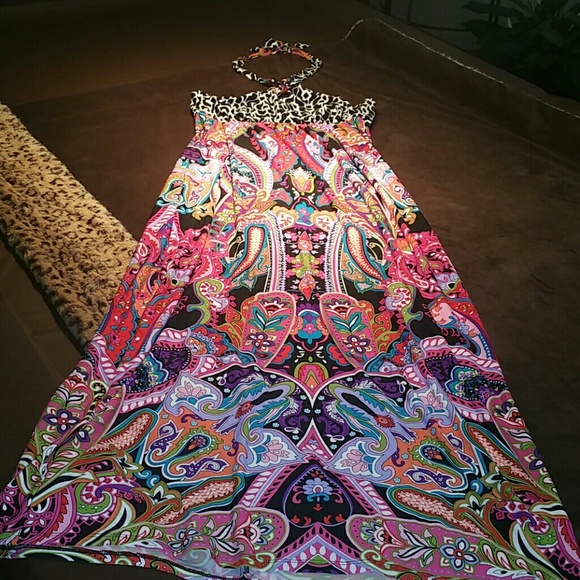 Colorful Halter Midi Dress