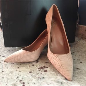 Vince Camuto Nude snakeskin heel