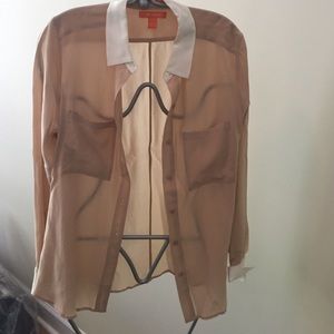 Silk two toned button down