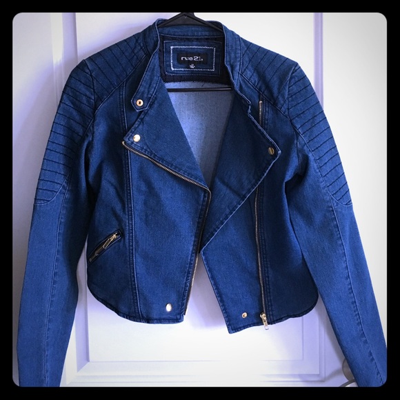 NWOT Denim/Jean Biker Jacket