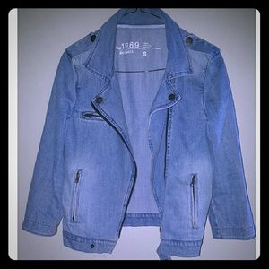 Biker jean jacket.