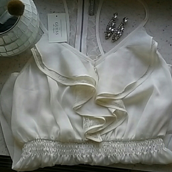 GUESS Peplum Racerback Top