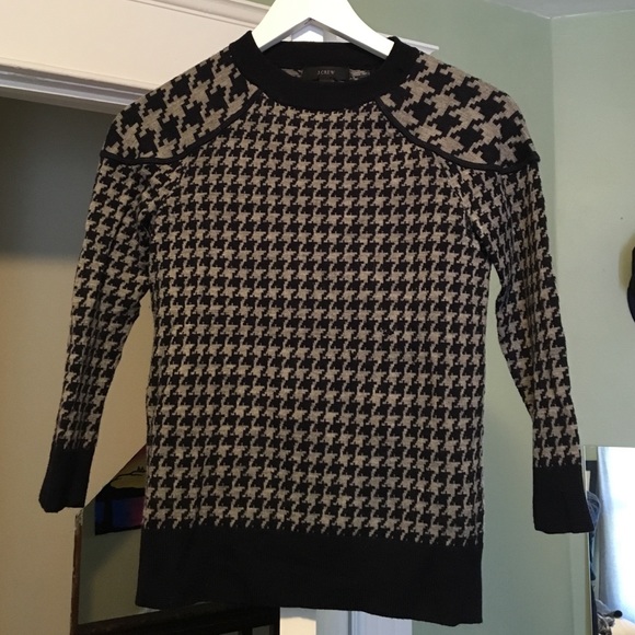 Grey and navy houndstooth sweater
