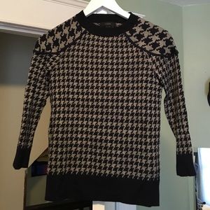 Grey and navy houndstooth sweater