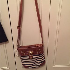 Brand New Navy Blue Stripe Purse