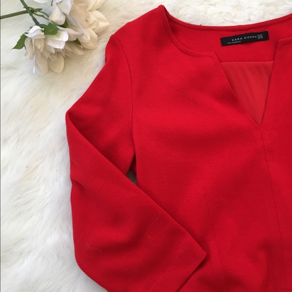 Zara Dresses & Skirts - Red Quarter Sleeve Zara Dress