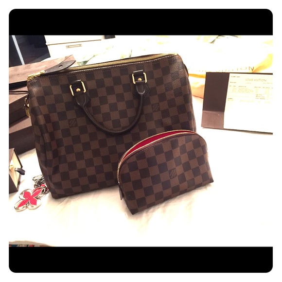 LV speedy, LV cosmetic punch and chain together