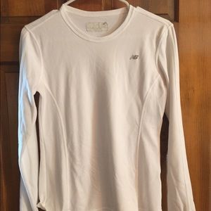 New Balance white long sleeve running shirt