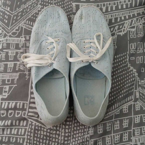 Blue patterned shoes