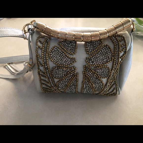 Silver Grey glitzy handbag