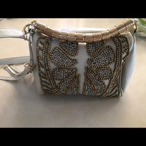 Silver Grey glitzy handbag
