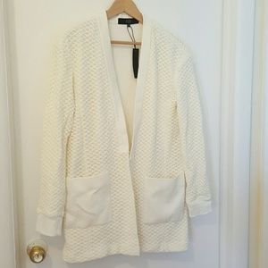 Tibi COTTON CROCHET CARDIGAN COAT