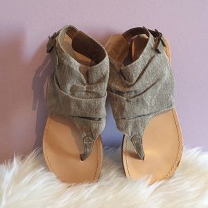 Burlap Buckle Sandals