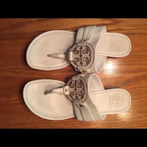 Tory Burch cream and gold shoes