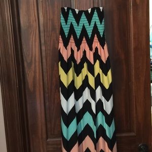 Strapless floor length maxi dress