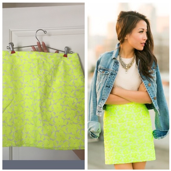 JCrew neon yellow skirt
