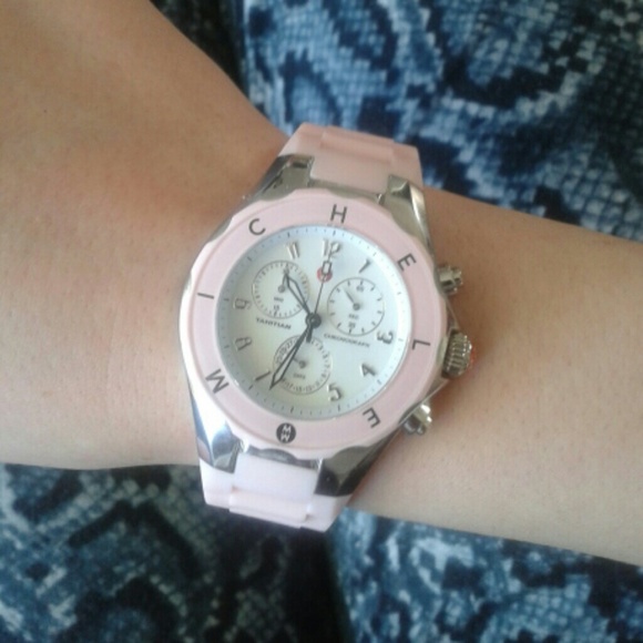 Baby pink Michele Jelly watch