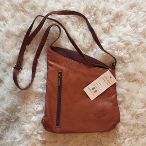 Vera Pelle Genuine Leather crossbody purse