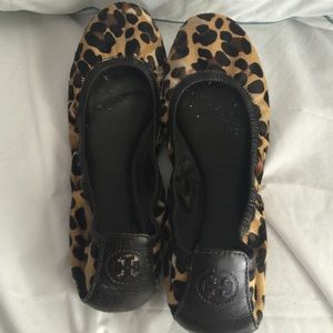 Tory Burch Leopard Print  flat used