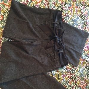 Tweed trousers with ribbon belt