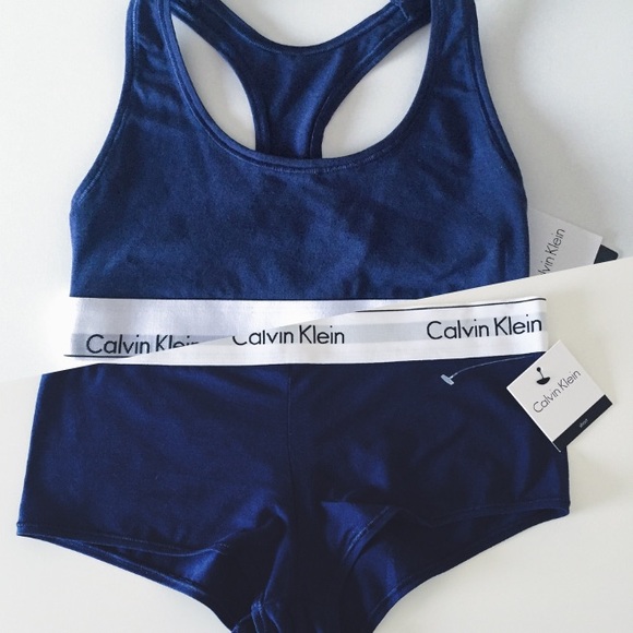 Calvin Klein Other - CALVIN KLEIN Cotton Logo Bralette & Short Set