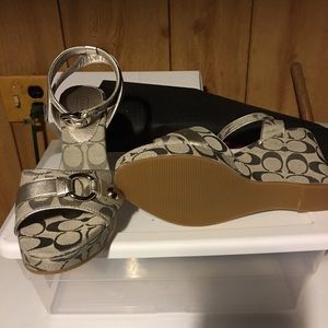 Coach silver wedges never worn