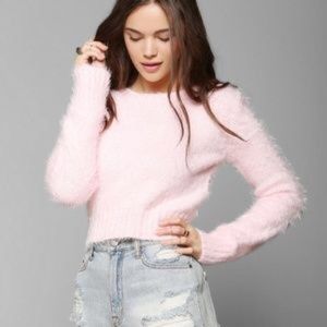 TOPSHOP cropped pink sweater