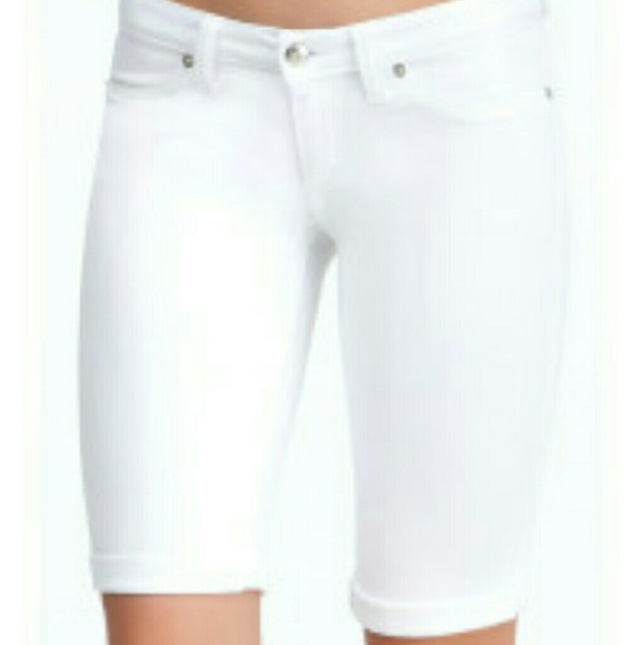 Bebe~ all white jean shorts