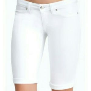 Bebe~ all white jean shorts