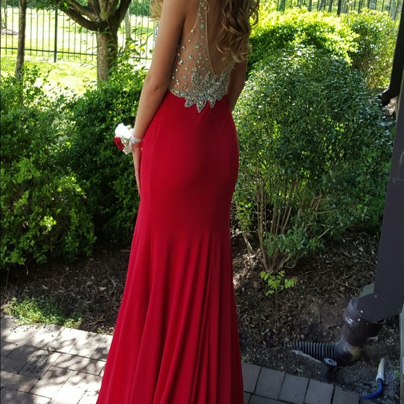 Red Sequin Prom Pageant Dress - Picture 3 of 3