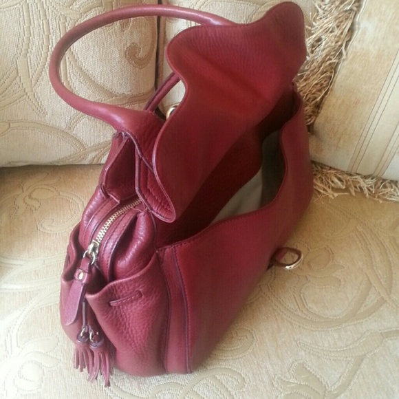 COLE HAAN | Vintage | Red Pebble Leather Satchel | In Good Condition - Picture 3 of 4