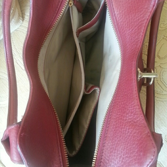 COLE HAAN | Vintage | Red Pebble Leather Satchel | In Good Condition - Picture 4 of 4