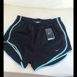 NWT Nike Dri-Fit Black Running Shorts w/ blue trim