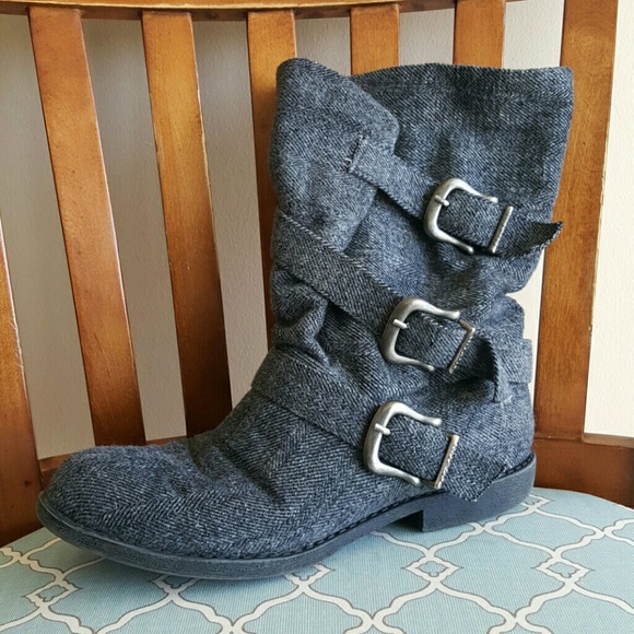 Alms Boot in Grey Soft Herringbone Size 10