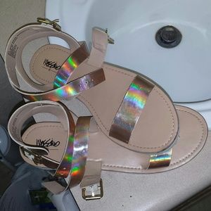 Holographic Strappy Sandals
