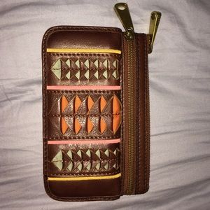 Brown Fossil tribal print wallet